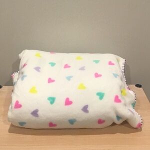 Rainbow heart throw blanket multi with white